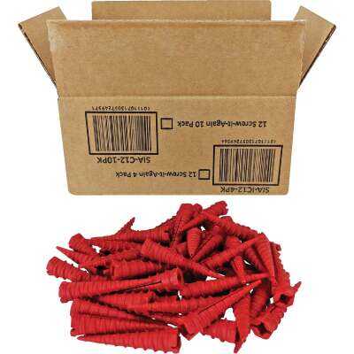 Screw-It-Again #2 to #16 Thread x 2 In. Red Plastic Wood Anchor (50 Ct.)