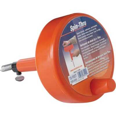 General Wire 1/4 In. x 15 Ft. Plastic Spin Through Drain Auger